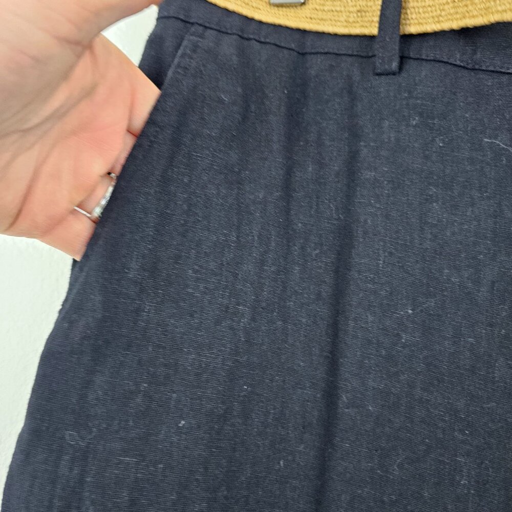 ZARA Womens Sz 10 Linen Blend Straight Leg Pants Office Siren Casual Work NWT - Picture 8 of 11